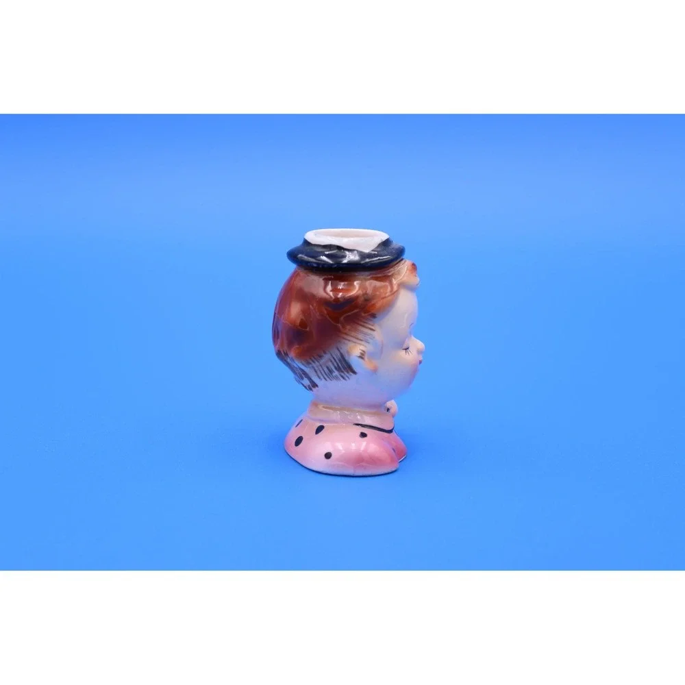 Vintage Winking Lady Head Candle Holder, Novelty Decor